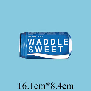 宝矿力蓝色易拉罐t恤卫衣印花图案贴柯式过粉热转印烫画2508