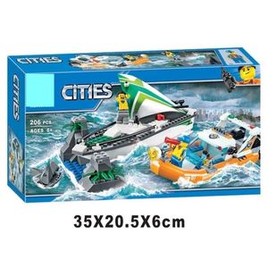 乐高船lego60167城市海岸警卫队监狱岛海上救援船直升飞机积木玩