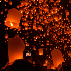 元宵节孔明灯过年春节上元节天灯浪漫加厚安全型许愿灯红色祈福灯