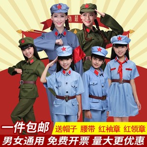 幼儿闪闪的红星 小红军演出服装男女童军装毕业照六一节舞台表演