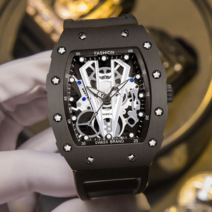 kanubin瑞士rm手表男士镂空机械表潮牌个性骷髅头石英表霸气男表