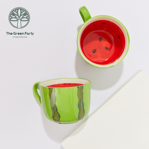TheGreenParty西瓜杯子创意陶瓷水杯马克杯咖啡早餐牛奶艺术茶杯