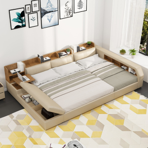 皮床榻榻米储物床一家四口三米大床三胎二胎亲子床家庭床3米超大
