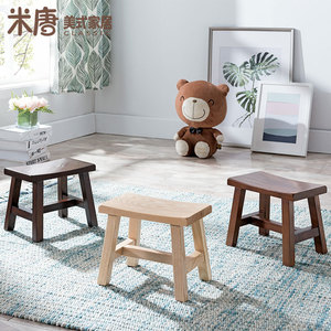 儿童换鞋凳垫脚凳宝宝凳小板凳爬爬凳可爱实用白蜡木全实木原木凳