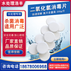 二氧化氯消毒片氯片200g牙科诊所生活医院泳池强氯缓释消毒片10片