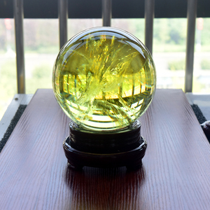 和顺祥天然黄水晶球摆件16cm家居办公室6751颜色好大个送证书