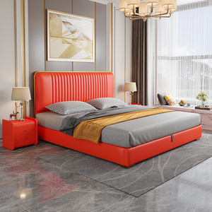 新款婚床红色双人