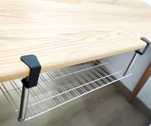 桌下电线槽收纳架理线神器桌面电脑线办公桌底绕线器理线槽储物篮