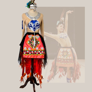苗族服装女套装《向锦临》少数民族舞蹈大赛演出服艺考独舞服定制