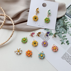 小雏菊花朵diy耳环制作耳夹耳钉配件手工材料饰品链吊坠配饰自制
