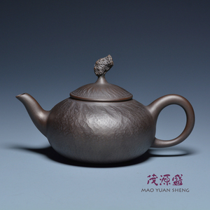 【茂源盛】台湾张世奇纯手工窑变陶瓷女王头黑金刚骨董茶壶 150ml