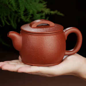 朱泥汉瓦壶紫砂壶纯手工复古茶壶陶瓷单壶功夫茶具宜兴名家刘亚东