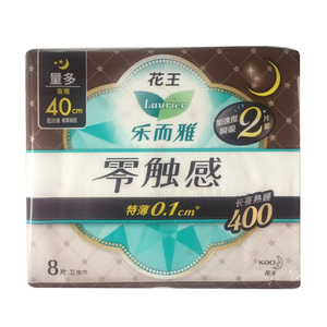 花王乐而雅 零触感特薄超特长夜用400护翼型卫生巾40cm 8片