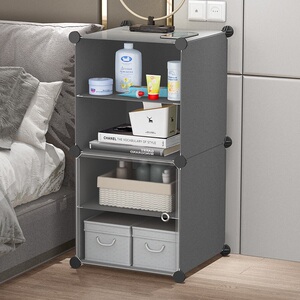 现代简约迷你折叠床头柜卧室小户型百搭靠墙矮柜子简易款置物架