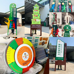 户外健康主题公园步道立牌bmi体重指数大转盘广场运动人物标识牌