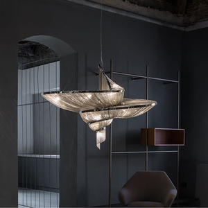 意大利轻奢流苏吊灯异形个性后现代客厅灯饰复式楼别墅艺术螺旋灯