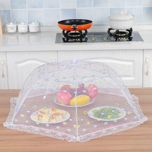 饭菜罩子桌盖菜罩可折叠餐桌罩食物防苍蝇圆形家用遮菜盖伞大小号