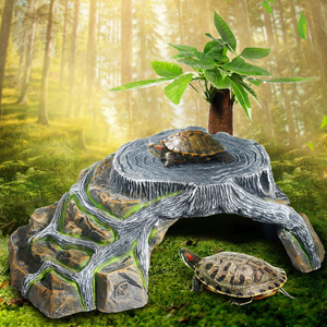 晒龟台乌龟晒台爬台深水用品坡晒背龟缸造景躲避洞屋晒背石头浮台