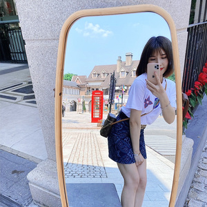 网红镜子拍照户外室外穿衣镜外出半身镜服装店试衣镜全身镜ins风