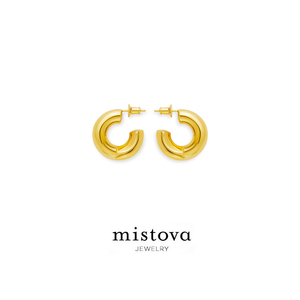mistova 设计师首饰小众设计明星朱星杰同款情侣耳环镀金伽马耳钉
