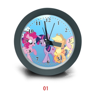 小马宝莉静音桌面小闹钟简约学生用卧室时钟专用夜光床头 5635