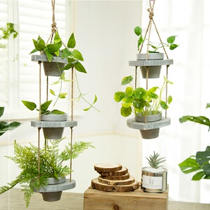 悬挂式假花盆阳台房顶装饰挂件创意卧室内装修饰品田园风格装饰品