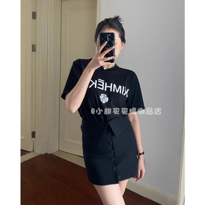 00730人付款天猫2022夏装短袖t恤女韩版胖mm圆领字母刺绣花宽松白色