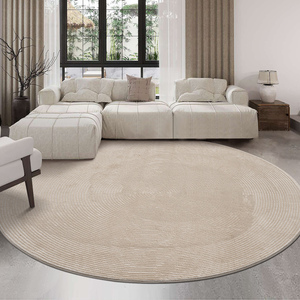 圆形北欧简约现代地毯客厅沙发茶几毯纯色素色衣帽间卧室床边垫子