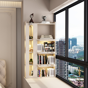 阳台储物柜飘窗柜卧室书架书柜窗台置物架落地柜现代简约收纳柜子