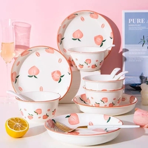 碗家用2024新款碗碟套装餐具特别好看的卡通饭碗面碗陶瓷碗大小碗