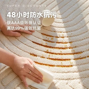 真防水防污地毯客厅奶油风法式纯色卧室免洗可擦轻奢高级感沙发毯