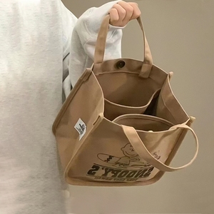 帆布袋日式便当包上班族饭盒袋子手提包带饭的手拎包斜挎简约定制