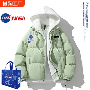 nasa羽绒棉服男女冬装棉袄2024新款情侣学生假两件面包服棉衣外套