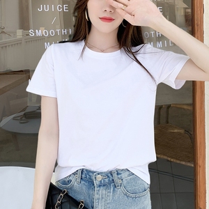 夏季纯棉t恤女黑色宽松上衣女韩版短袖打底衫2024年新款白色体恤