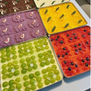 提拉米苏冰粉托盘器皿盒子不锈钢盘子长方形专用方盘网红蛋糕容器