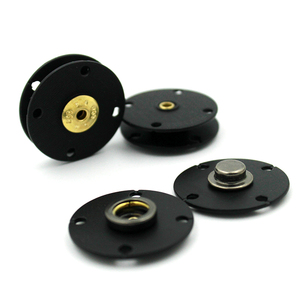 高档金属暗扣大衣铜质吸铁扣磁铁扣外套按扣黑色大号圆形摁扣磁扣