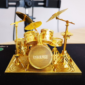 新品全金属手工diy立体3D拼装模型乐器 创意礼品 摆件  架子鼓