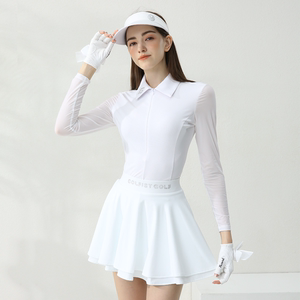 新款高尔夫女装冰丝长袖夏季冰丝衣短裙套装韩版修身GOLF运动网球
