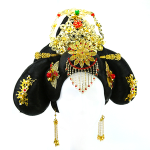 古装大唐不倒翁整顶假发演出唐装反串武则天造型凤冠头饰皇后贵妃