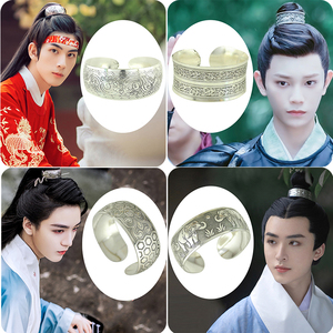 古风发冠男女束发仙侠发饰cos银色汉服魏晋古装摄影发饰发簪发箍