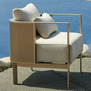 不锈钢沙发椅花园家具别墅户外阳台防水沙发组合酒店露台设计师椅