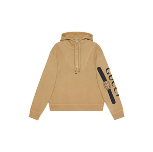 gucci/古驰 22秋冬新款袖臂字母logo印花连帽抽绳上衣男女卫衣
