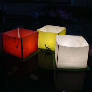 led方形河灯 中秋许愿灯 水灯 荷花灯祈福灯 diy手工制作