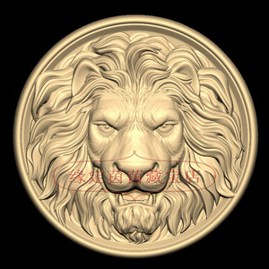 三维立体圆雕图3d打印stl文件狮子头浮雕牌子雕刻机3d模型1263