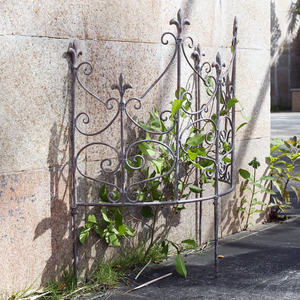 半圆形铁艺栅栏花园装饰花盆小篱笆欧式围栏隔断庭院户外爬藤花架