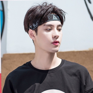 运动头带韩版短发发带男潮百搭吸汗头巾韩国嘻哈街头潮人