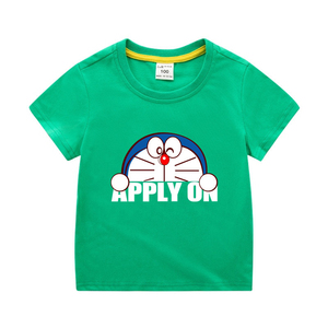 男童短袖t恤纯棉女童半袖儿童潮哆啦a梦叮当猫机器猫图案衣服童装