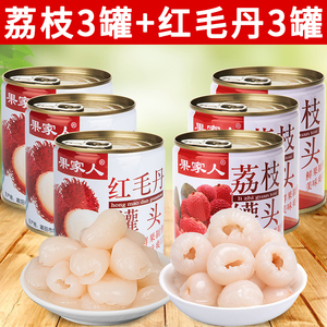 果家人糖水荔枝红毛丹罐头整箱混合装新鲜水果罐头商用原料即食品