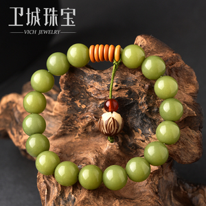 天然菩提根手链绿菩提子手串文玩手持单圈绕指柔手捻佛珠女款饰品