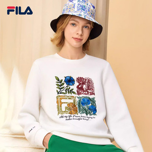 【杨幂同款】FILA×V&A联名大艺术家卫衣女2024春款刺绣时尚上衣